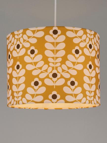 Orla Kiely Juniper Stem Lampshade, Yellow, Yellow