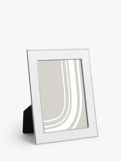 John Lewis Enamel & Metallic Edge Photo Frame, White/Silver