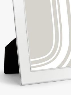 John Lewis Enamel & Metallic Edge Photo Frame - view 2, White/Silver