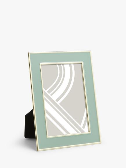 John Lewis Enamel & Metallic Edge Photo Frame, Duck Egg/Brass