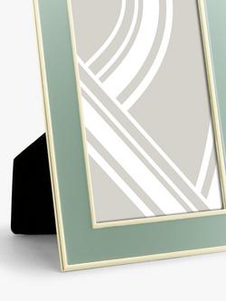John Lewis Enamel & Metallic Edge Photo Frame - view 2, Duck Egg/Brass
