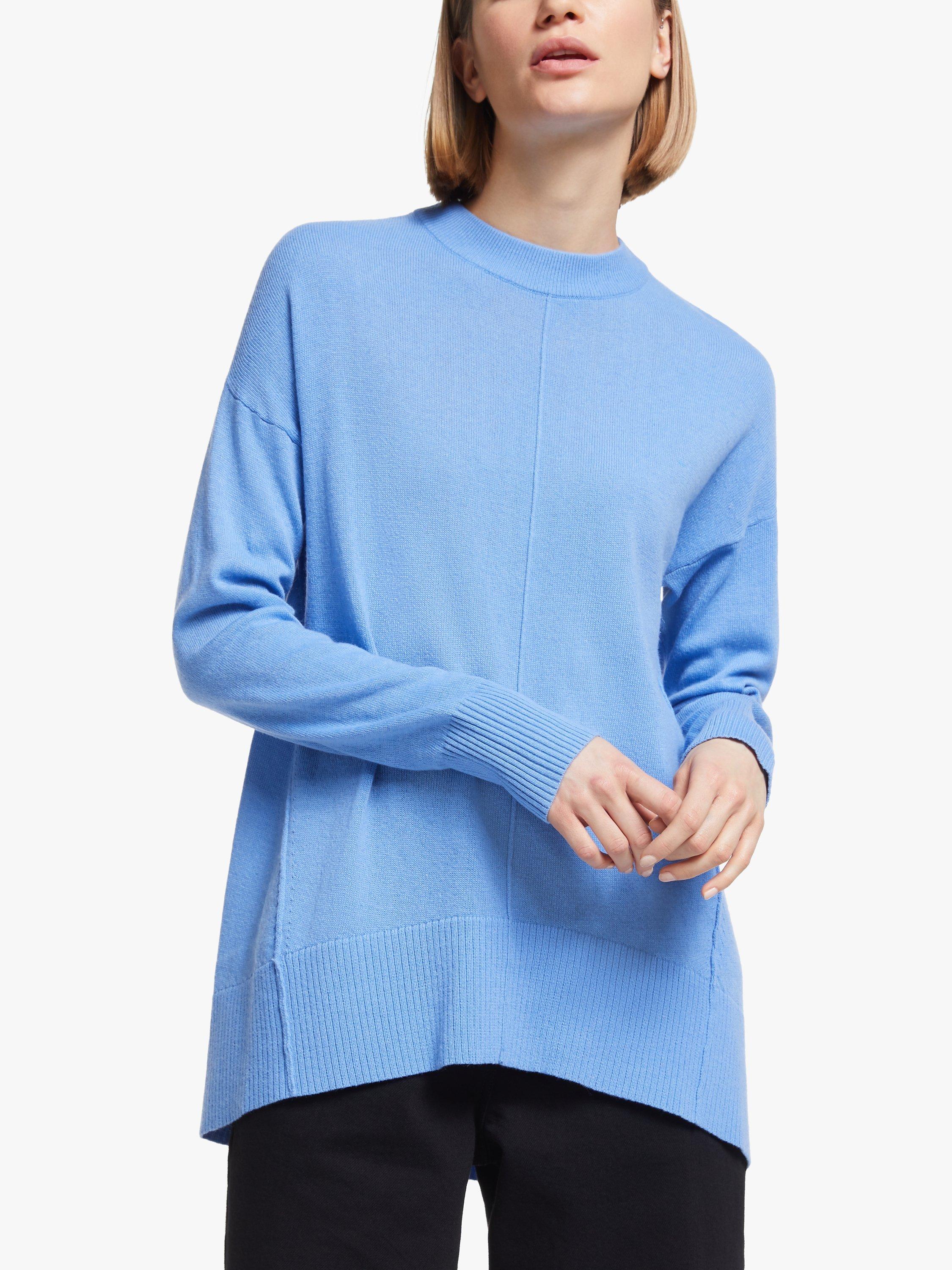 Kin Elliptical Hem Jumper, Blue