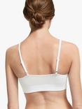 John Lewis ANYDAY Paige Non Wired Ribbed Crop Top Bra, White