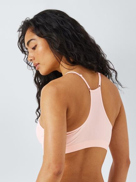John Lewis ANYDAY Gentle Support April Seamfree Cropped Bra - view 2, Blush