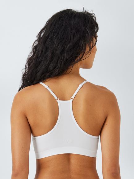 John Lewis Gentle Support April Seamfree Cropped Bra - view 2, White