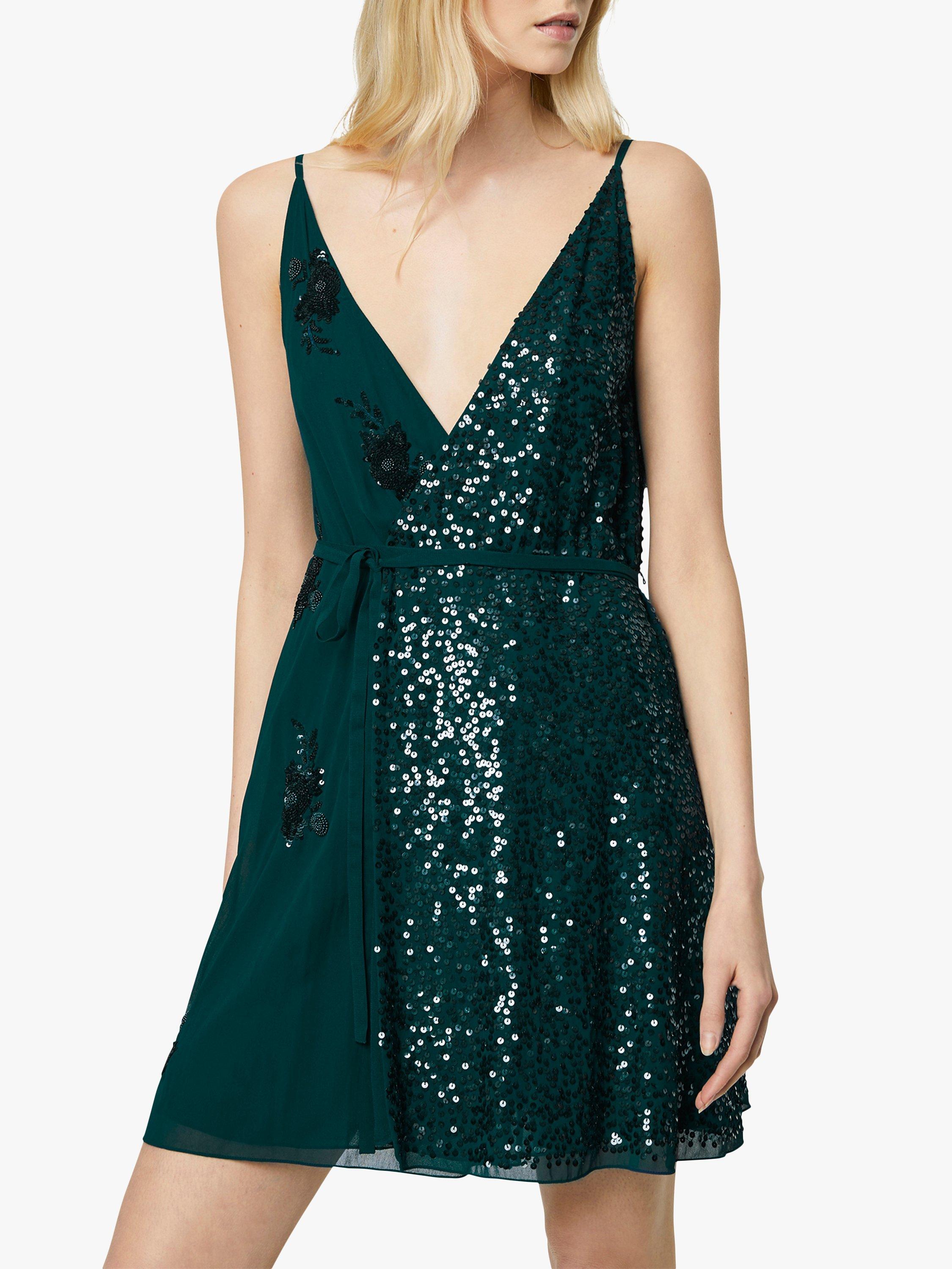 French Connection Aurora Embellished V-Neck Mini Dress