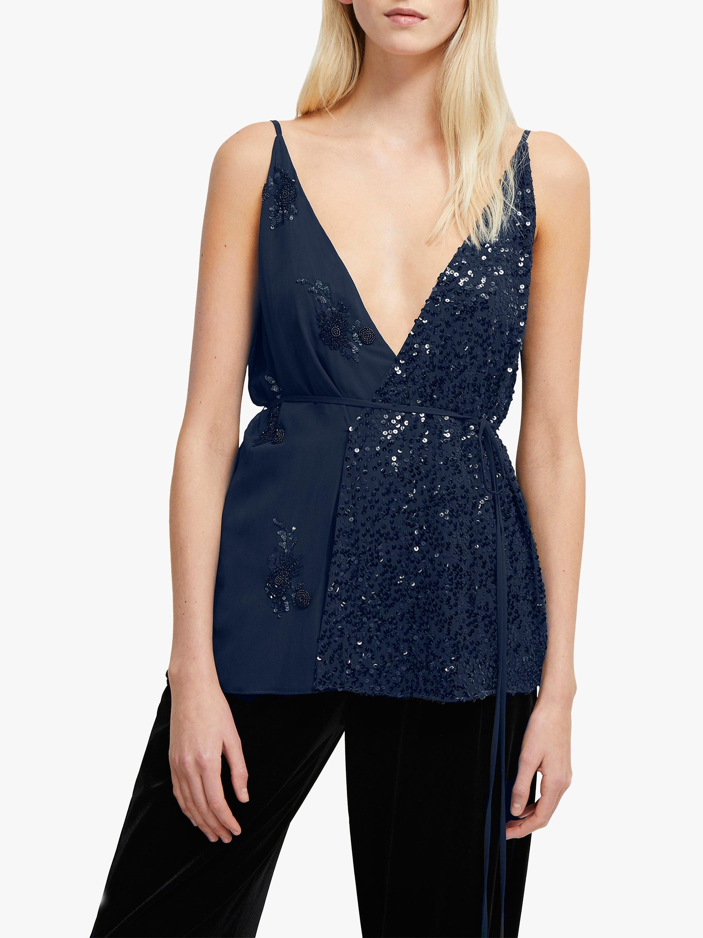 French Connection Aurora Embellished Wrap Top