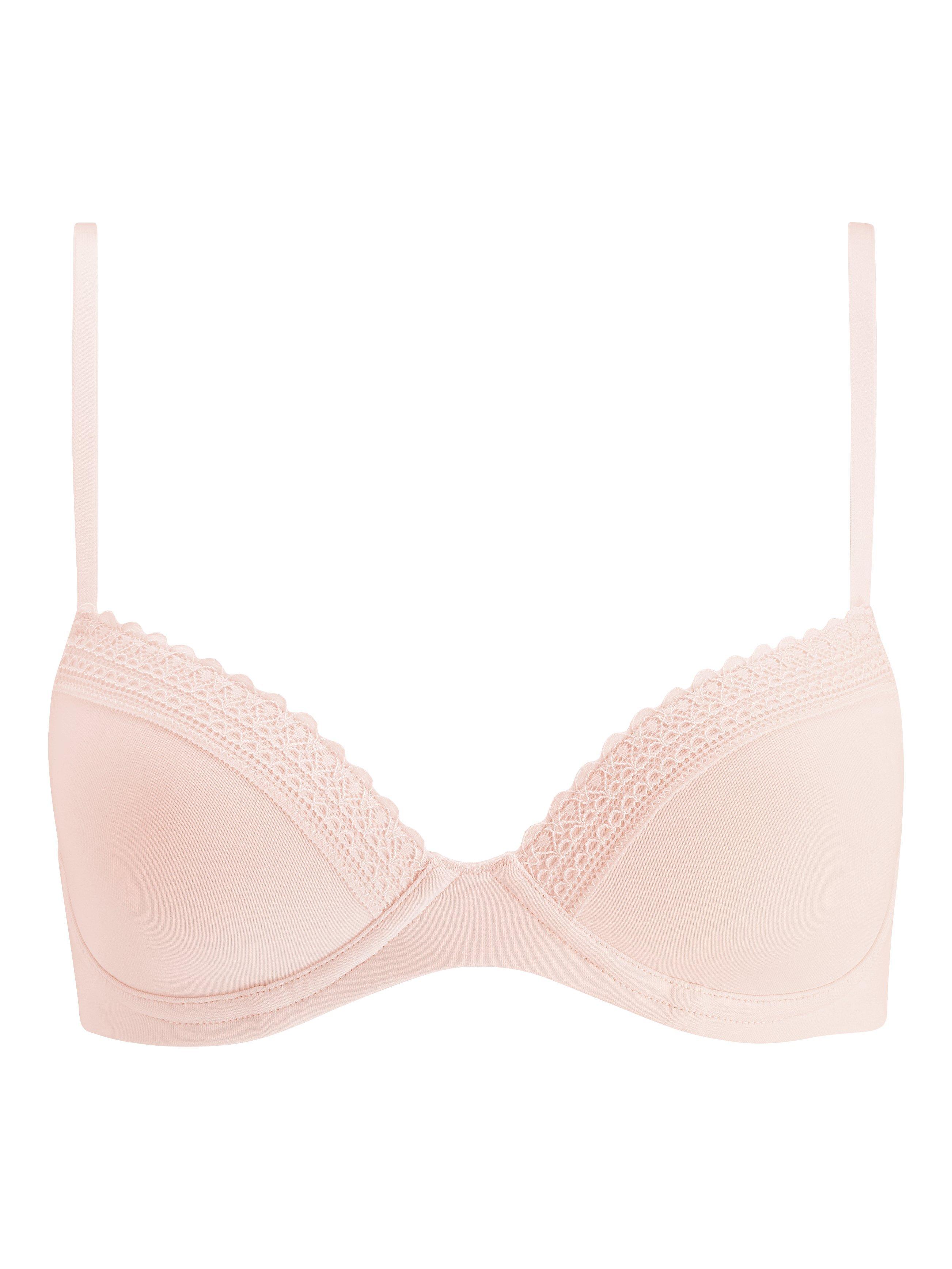 John Lewis Emily Non Wired Organic Cotton Balcony Bra, Blush, 30C