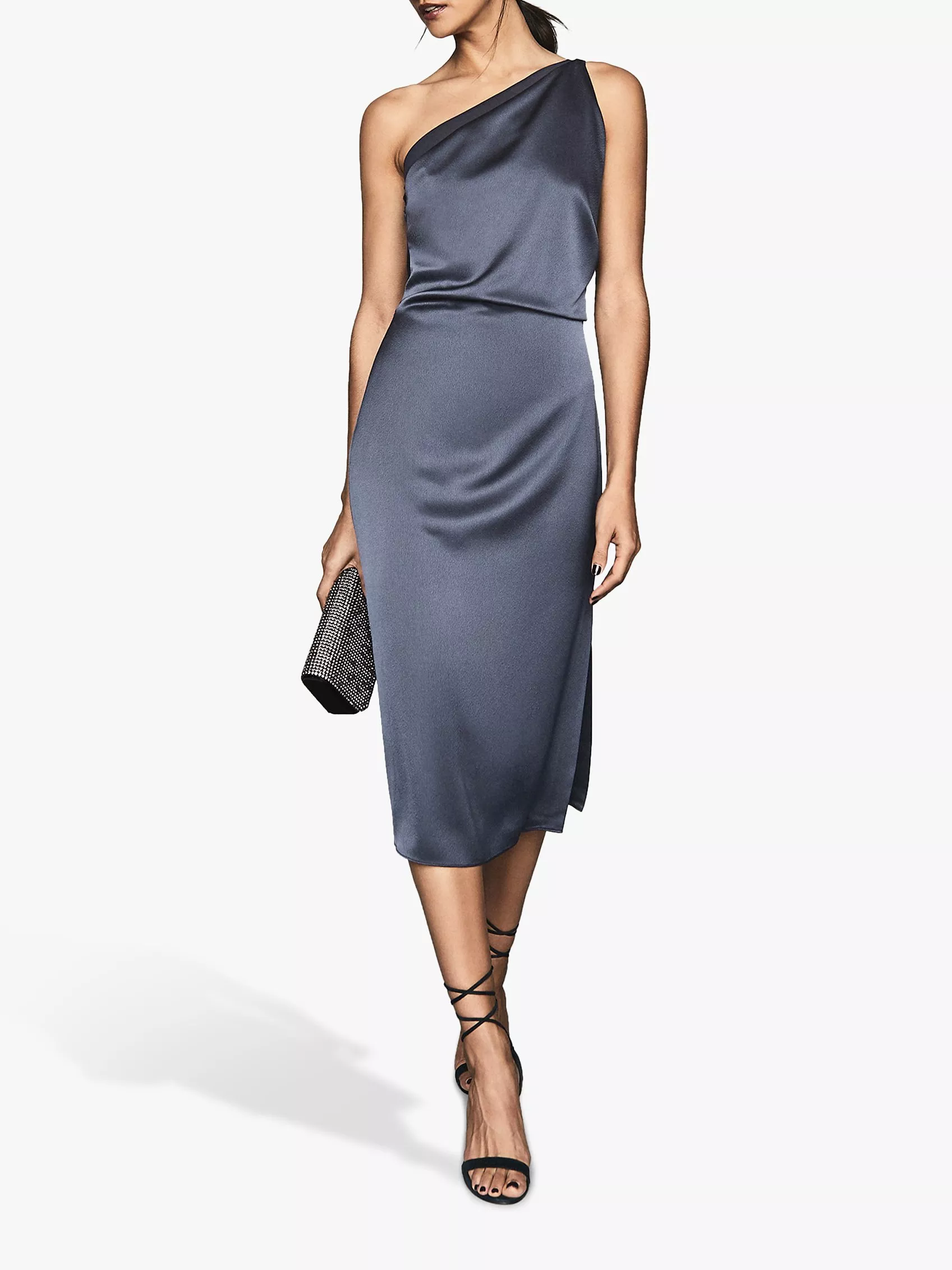 reiss one shoulder dress Reiss One Shoulder Cape Mini Dress in Bright Pink