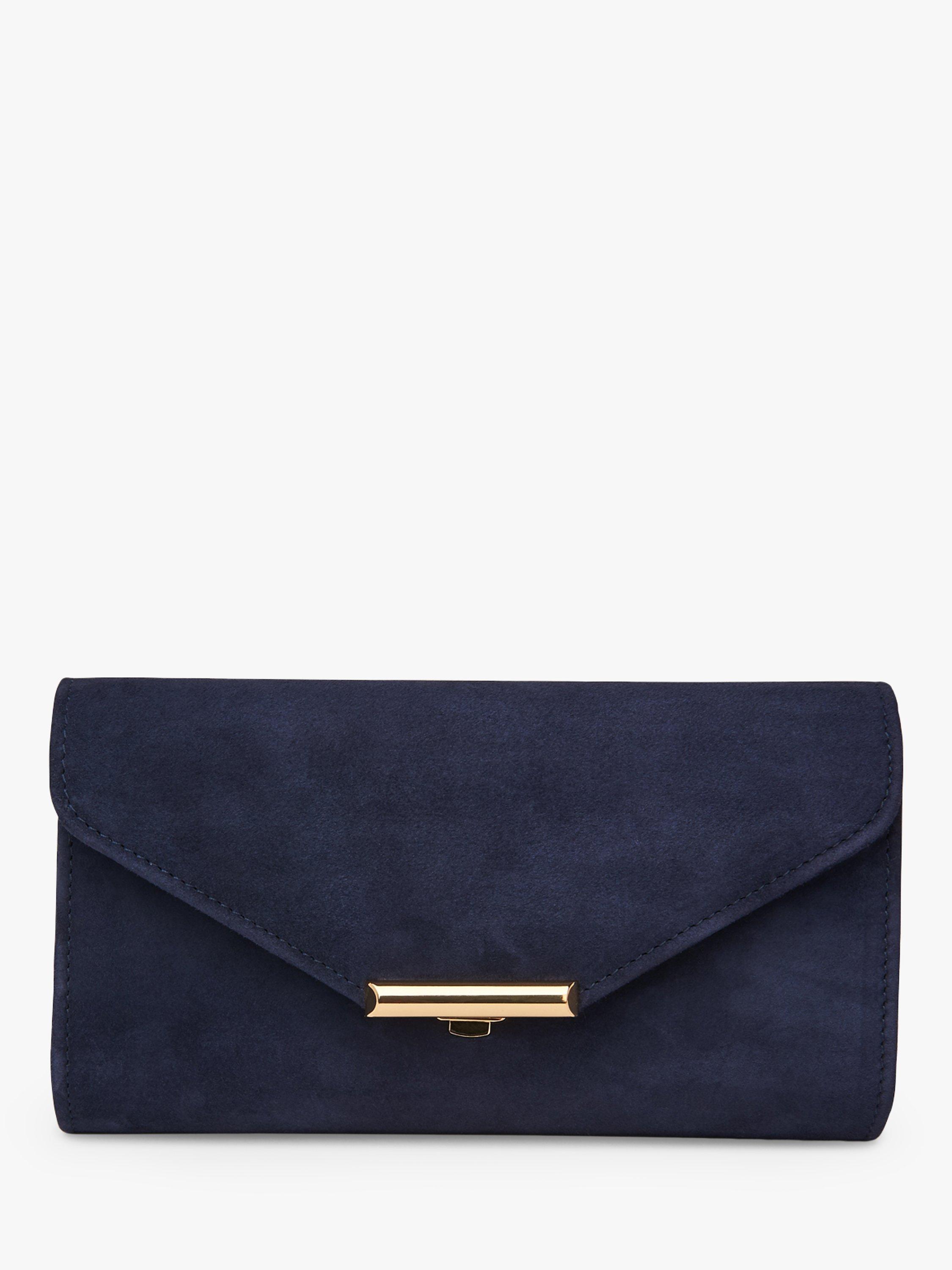 Navy suede clutch bag on sale