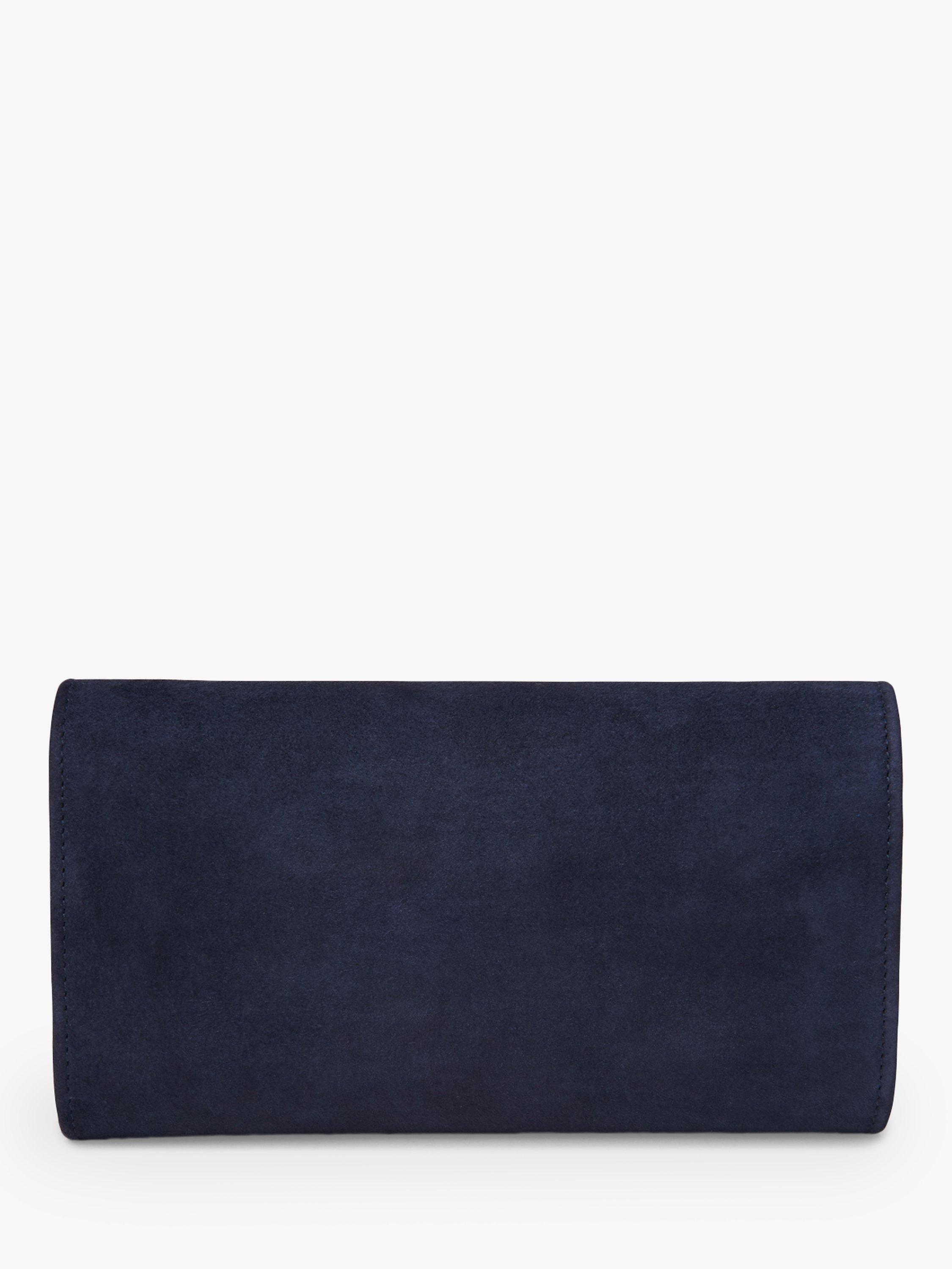 L.K.Bennett Lucy Envelope Suede Clutch Bag Navy