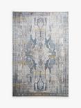 Gooch Luxury Distressed Ornate Rug, Blue