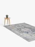 Gooch Luxury Distressed Ornate Rug, Blue