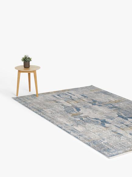 Gooch Luxury Distressed Ornate Rug, Blue - view 2, Blue