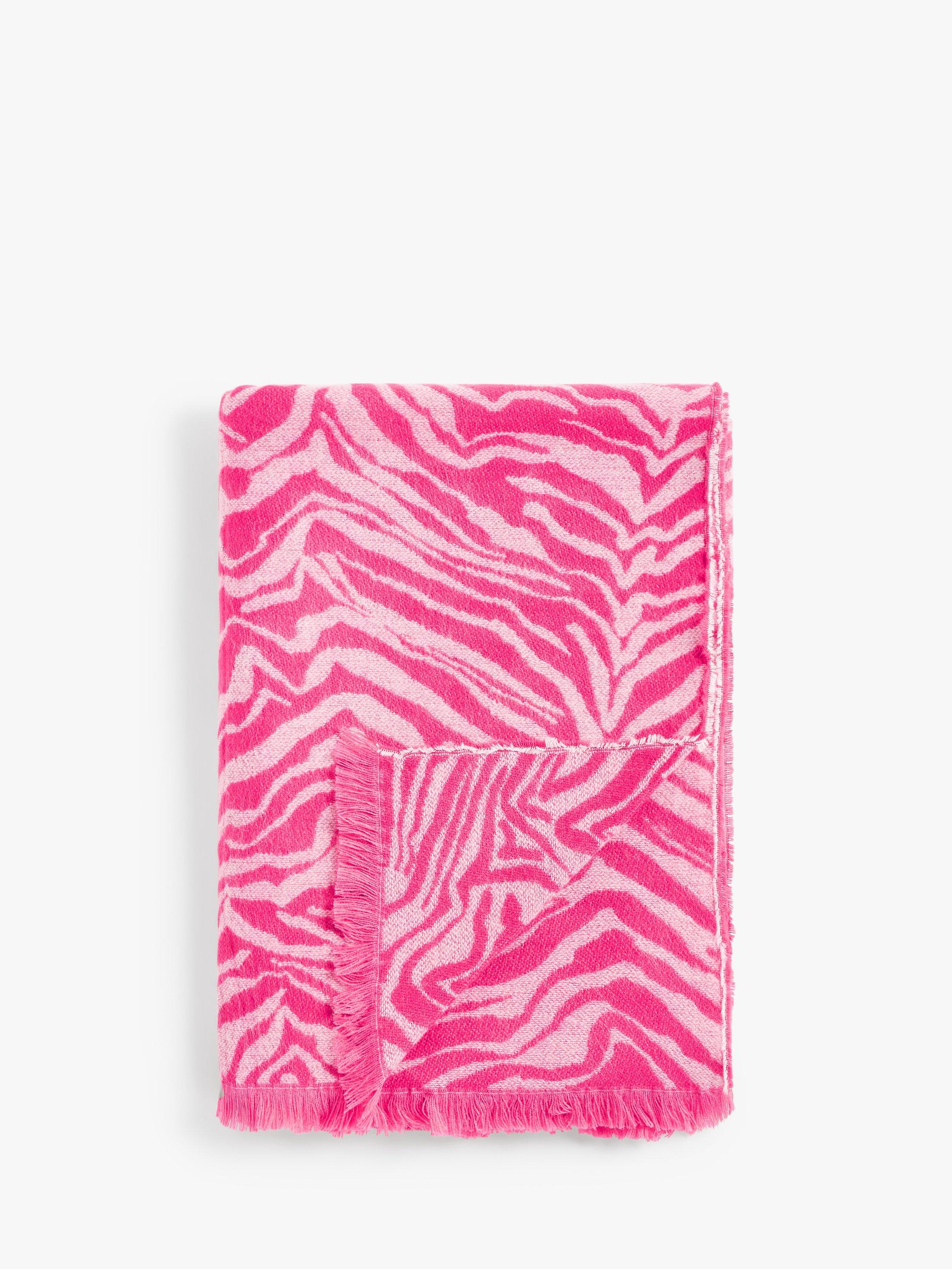John Lewis & Partners Zebra Throw, Pink, L200 x W150cm