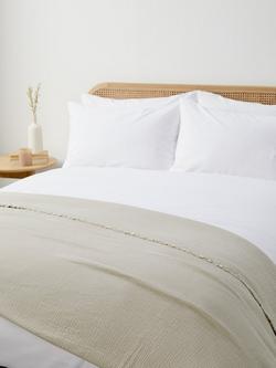 John Lewis Washed Cotton Bedspread - view 2, Natural