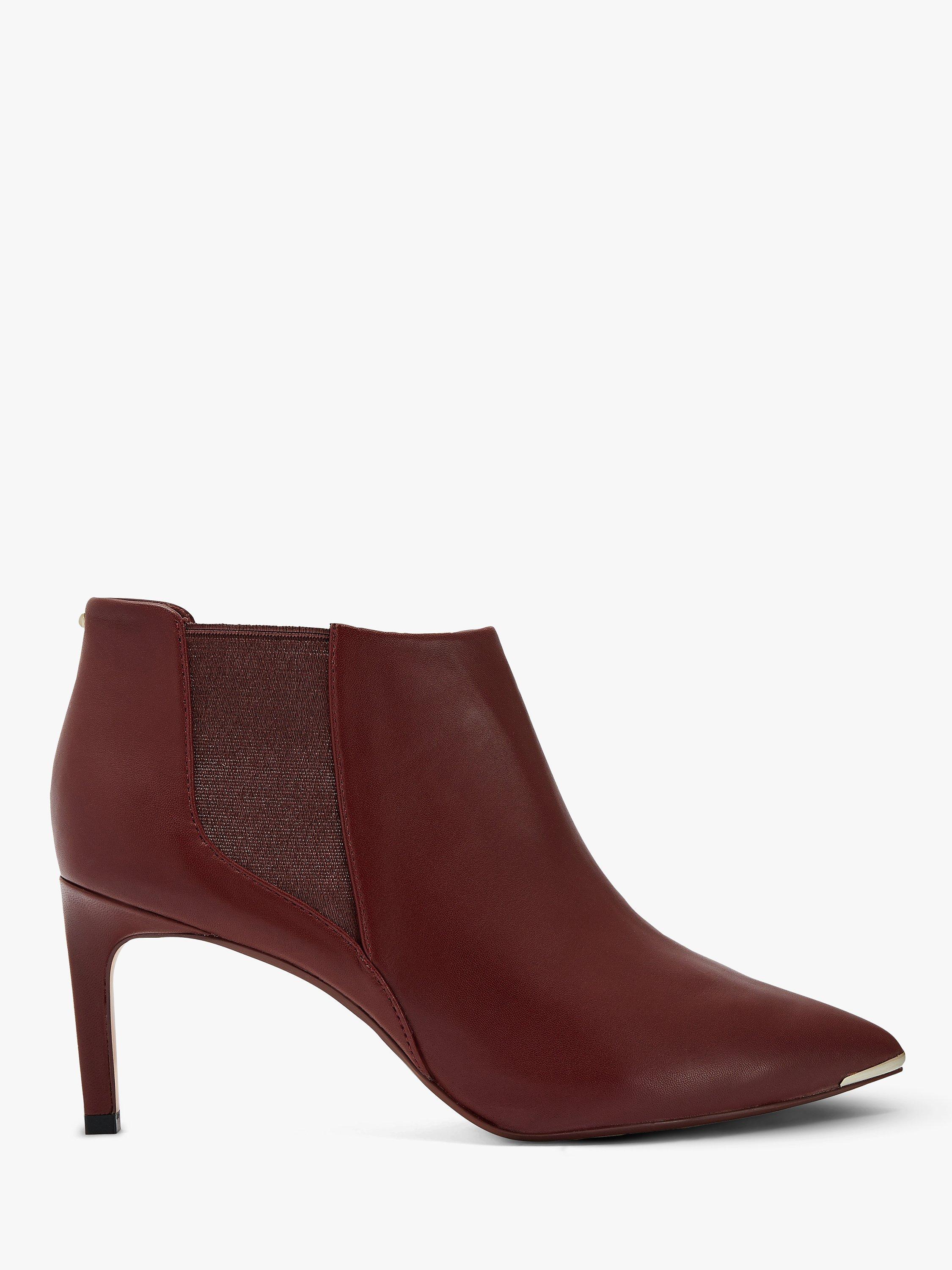 Ted Baker Beriinl Leather Stiletto Heel Ankle Boots, Brown