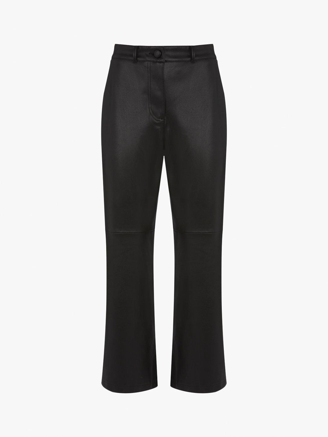 Mint Velvet Faux Leather Trousers Black