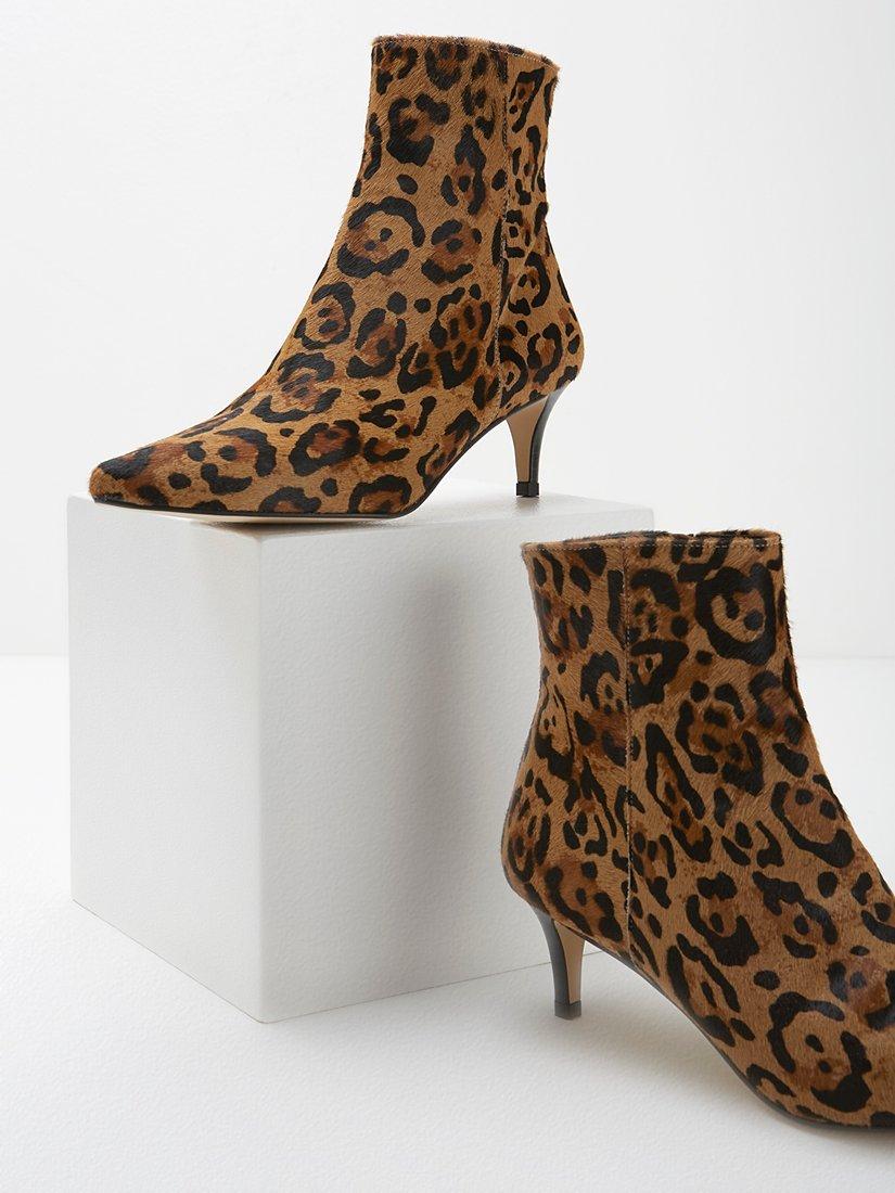 Kitten heel leopard booties best sale