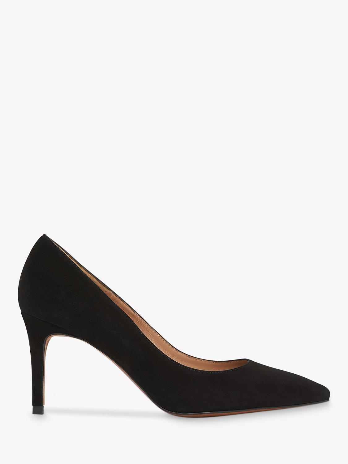 Product image 1 of 4, which shows Whistles Cori Suede Stiletto Heel Court Shoes, Black, 3