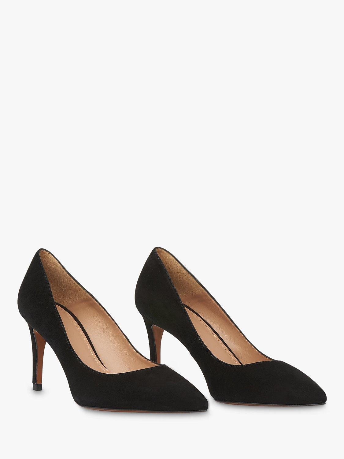 Product image 3 of 4, which shows Whistles Cori Suede Stiletto Heel Court Shoes, Black, 3