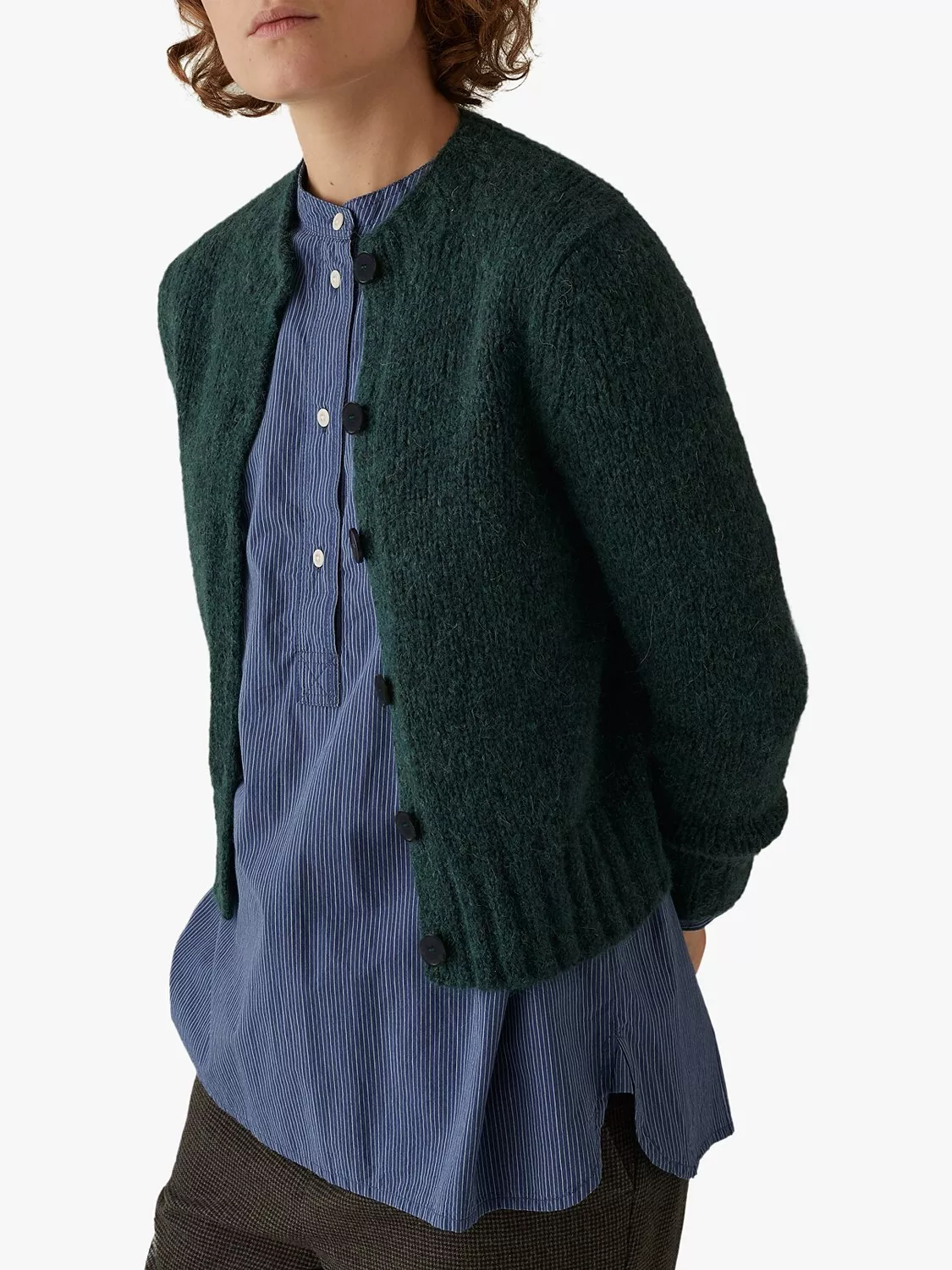 Toast Lofty Alpaca Cardigan, Dark Bottle Green