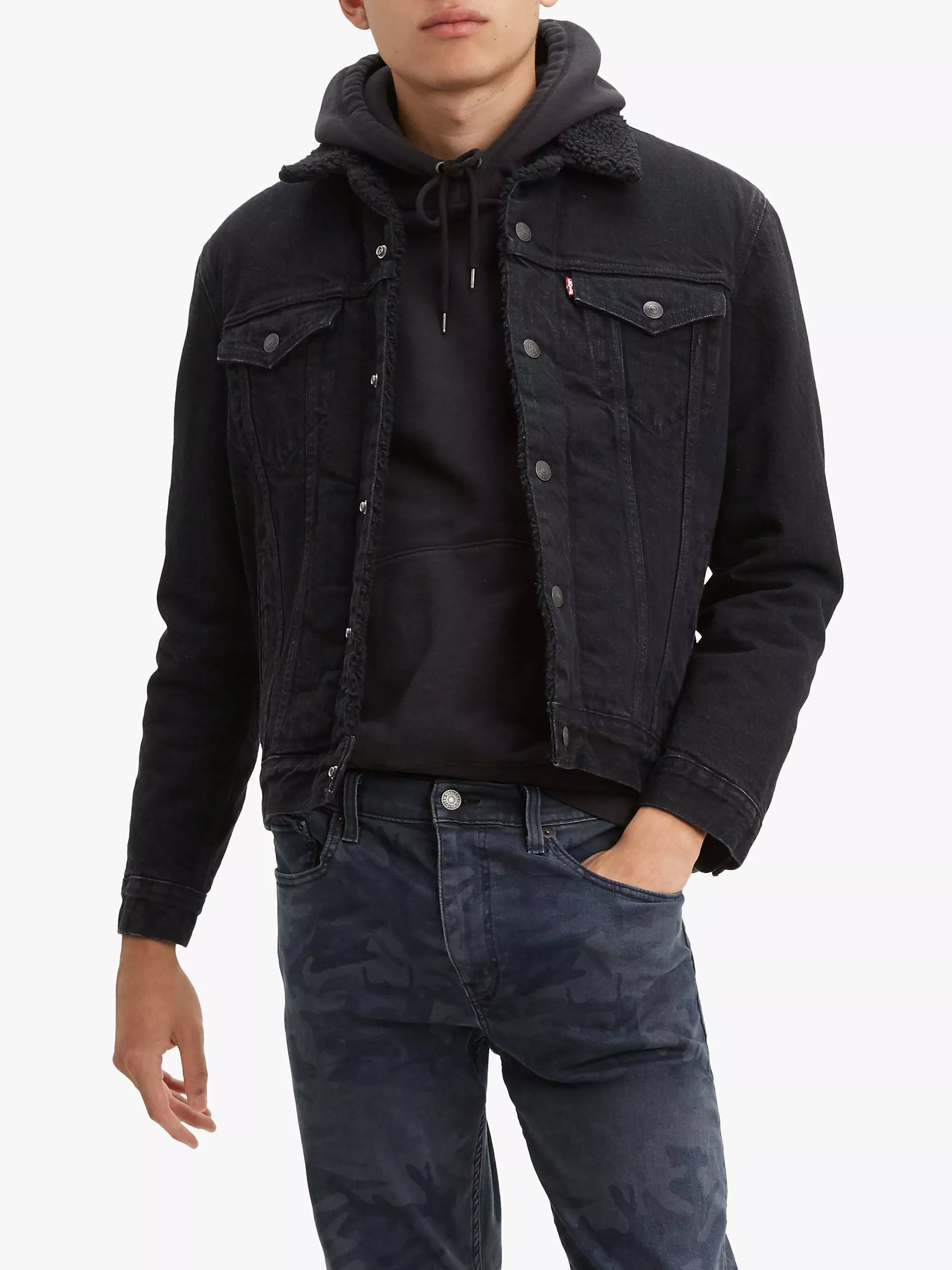 Long sherpa trucker best sale