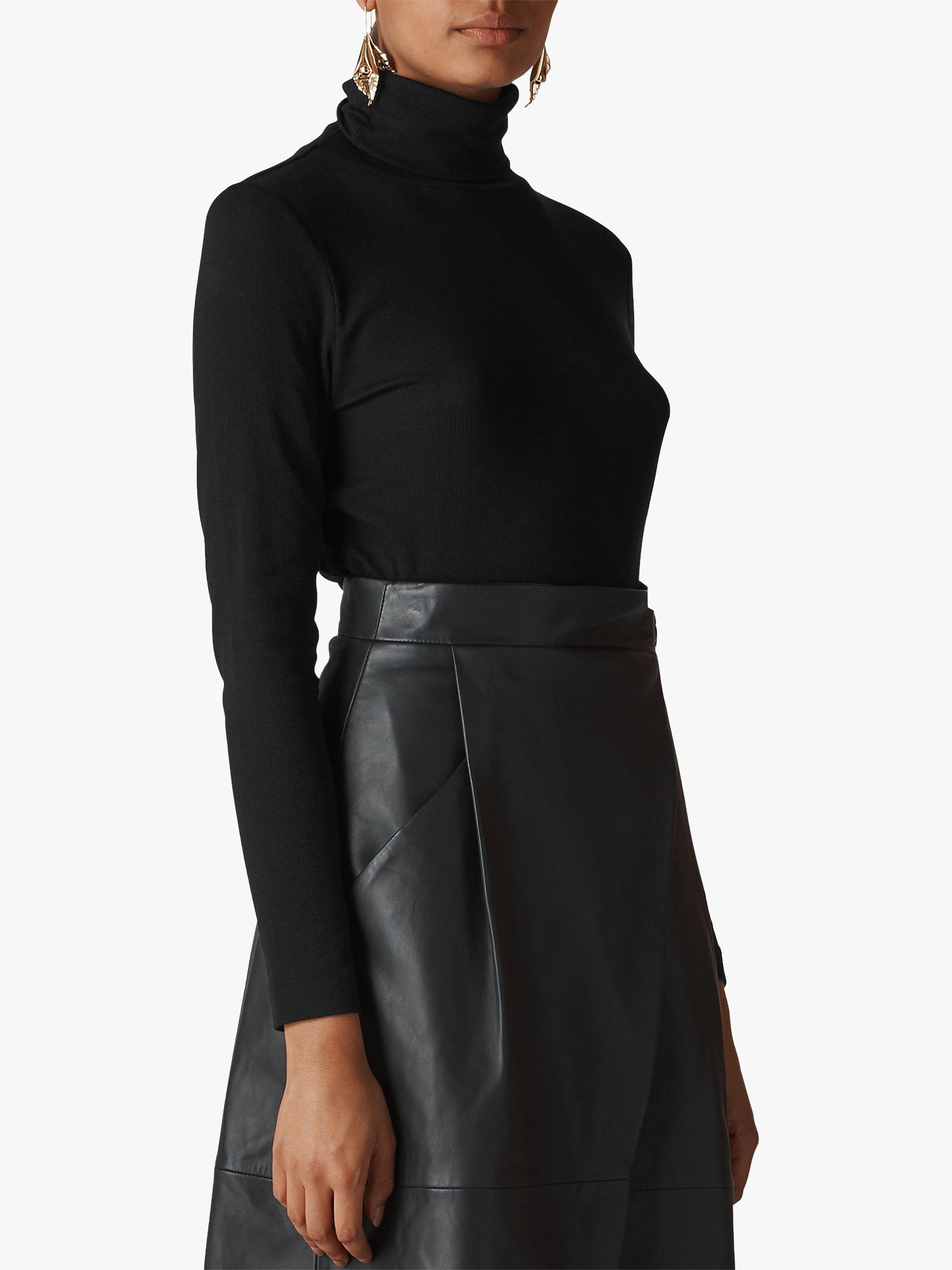 Whistles Essential Polo Neck Jumper, Black
