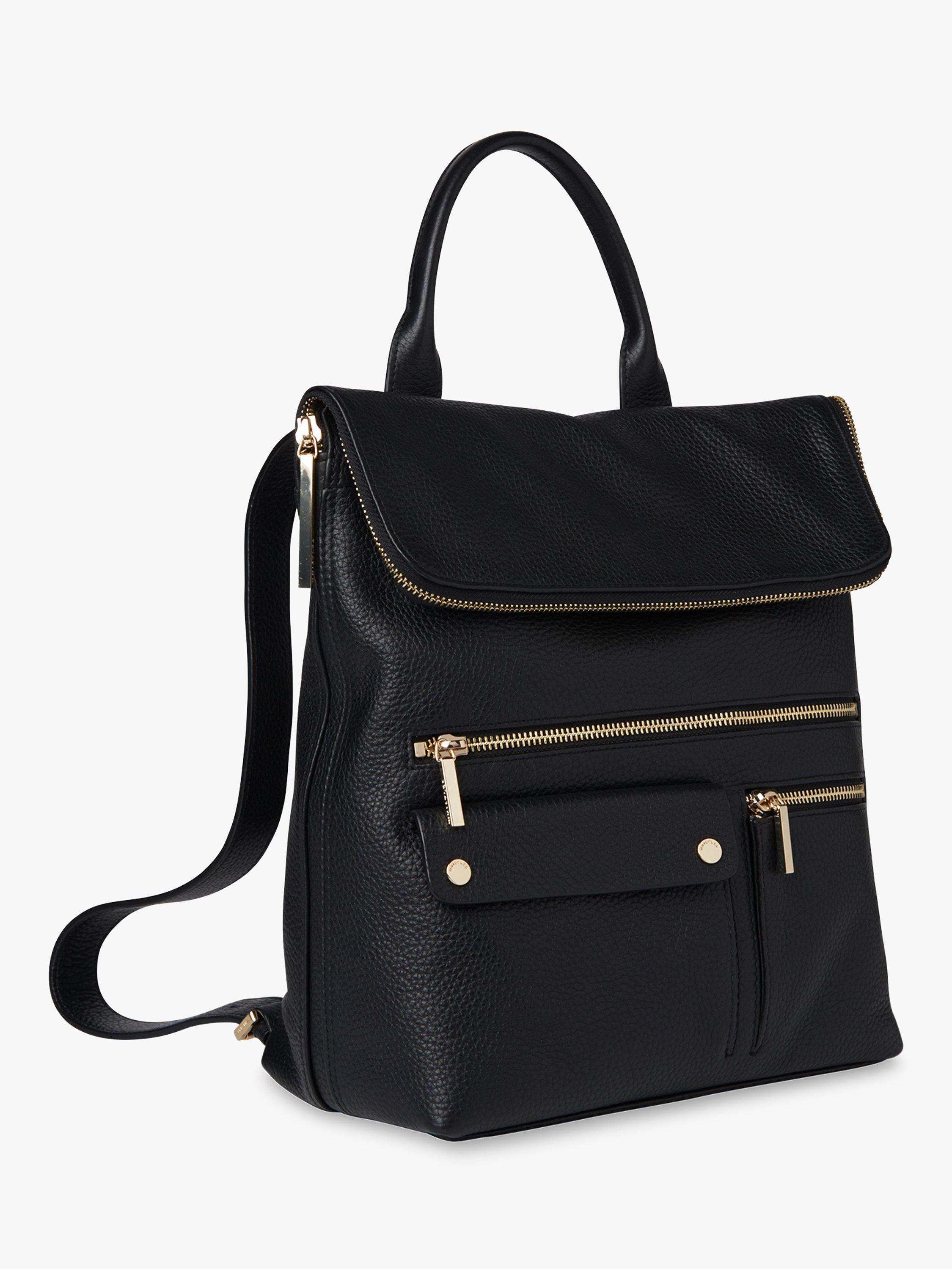 Whistles Farrow Leather Pocket Detail Backpack, Black