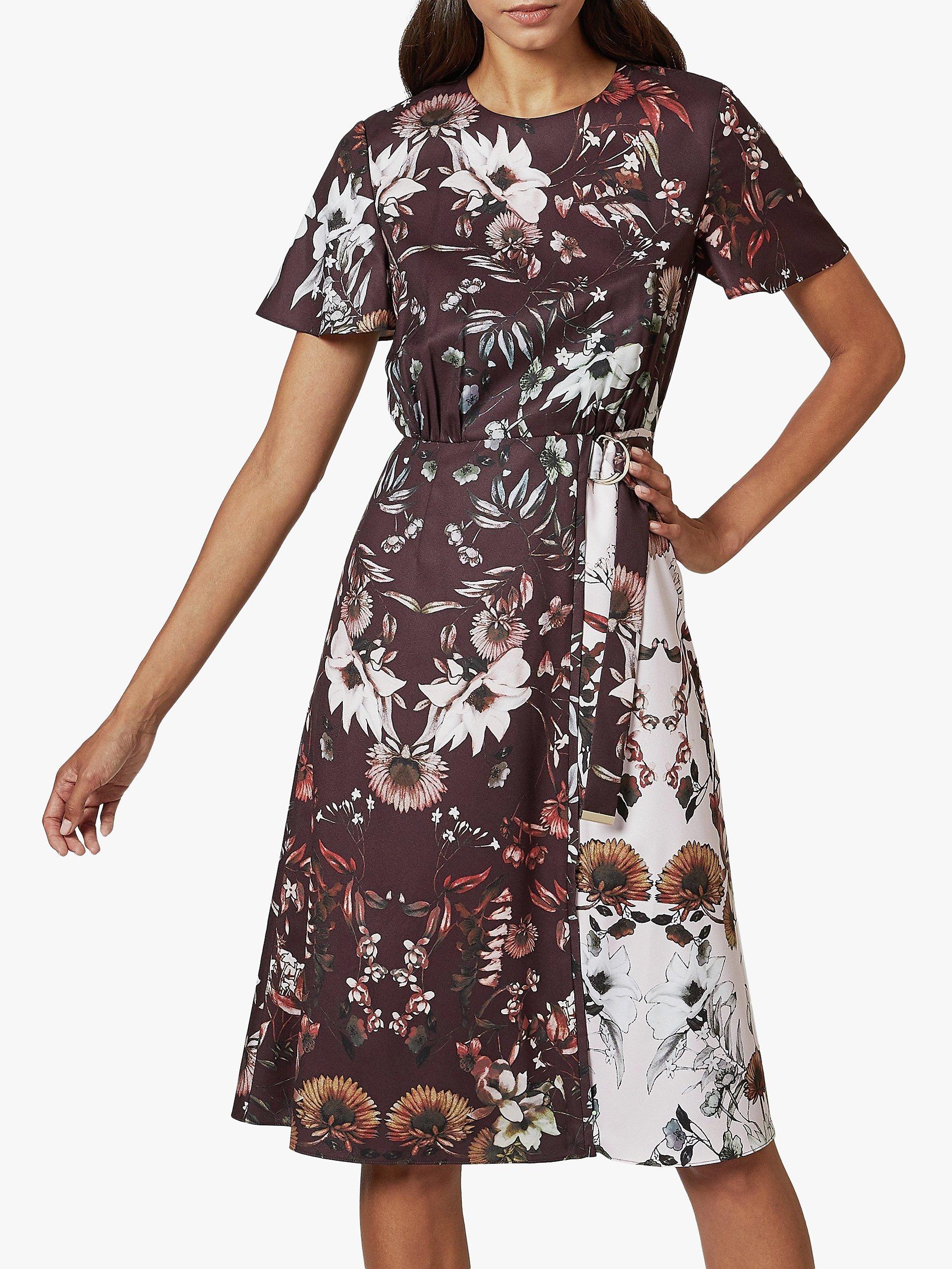 Ted Baker Yaela Floral Print Dress, Bordeaux