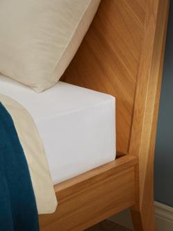 John Lewis Easy Care Organic Cotton 200 Thread Count Fitted Sheets - view 2, White