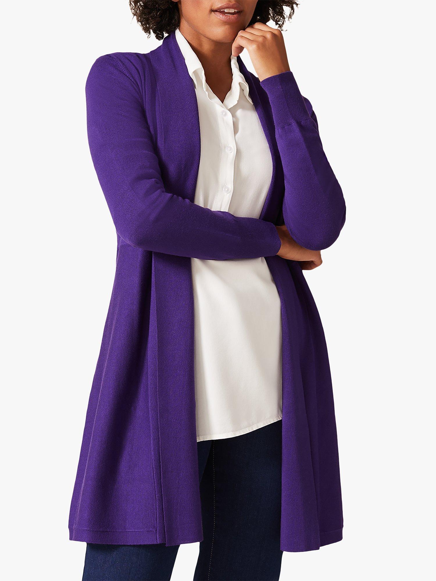 Phase Eight Lili Longline Cardigan, Purple