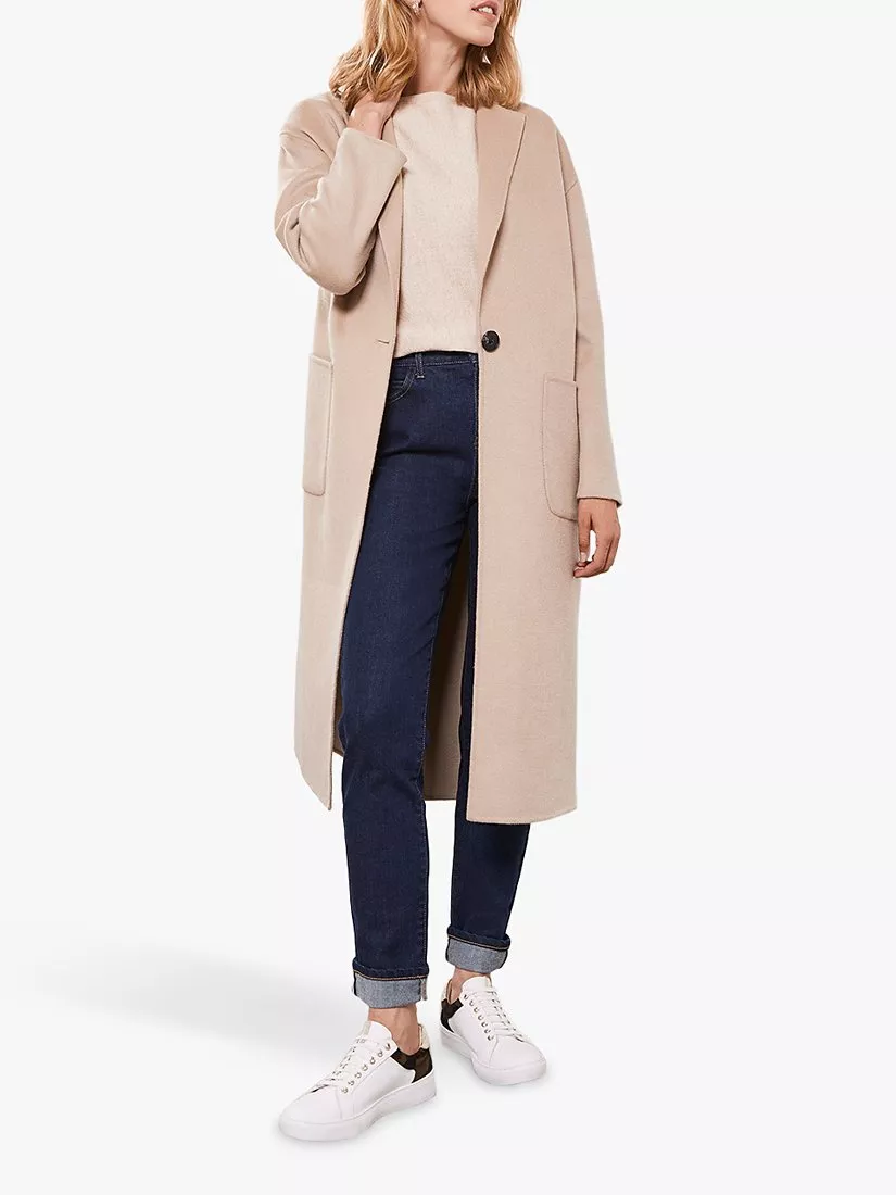 Mint Velvet Split Seam Coat Camel