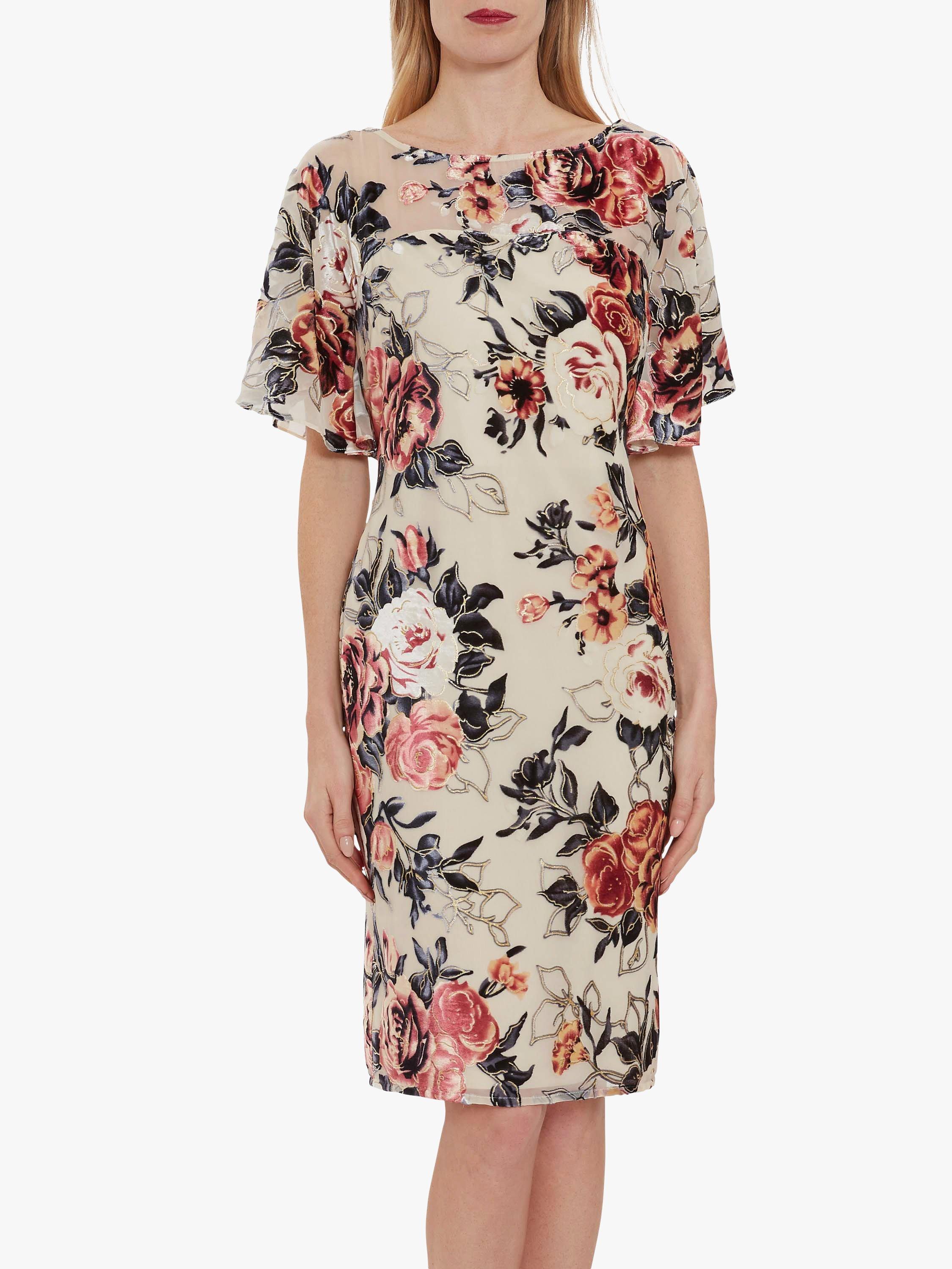 Gina Bacconi Melrose Burnt Out Floral Velvet Dress, Pink