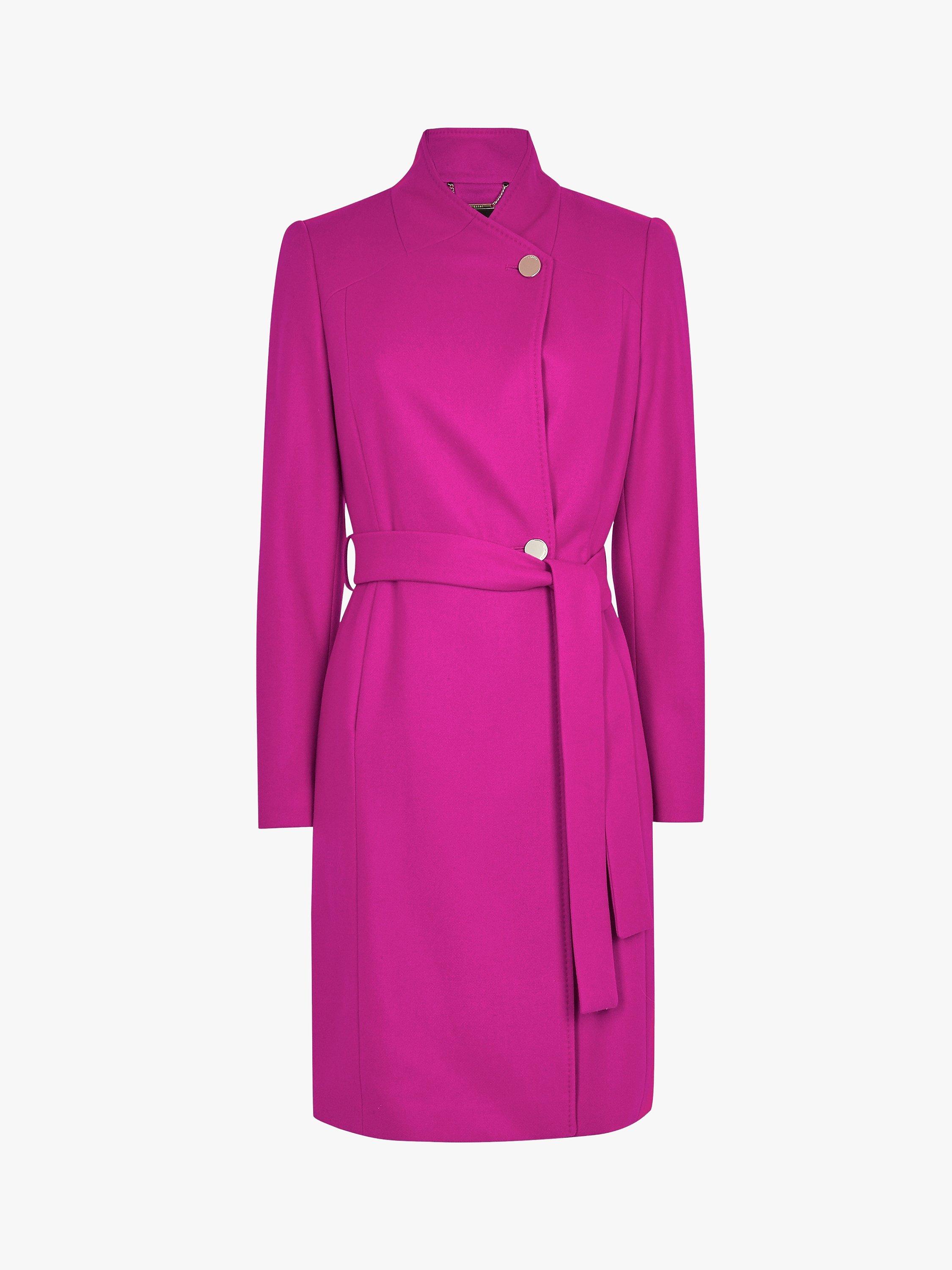 Ted Baker Skyyler Belted Wool Cashmere Coat Hot Pink