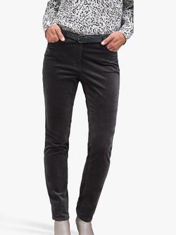 Pure Collection Washed Velvet Jeans, Pewter