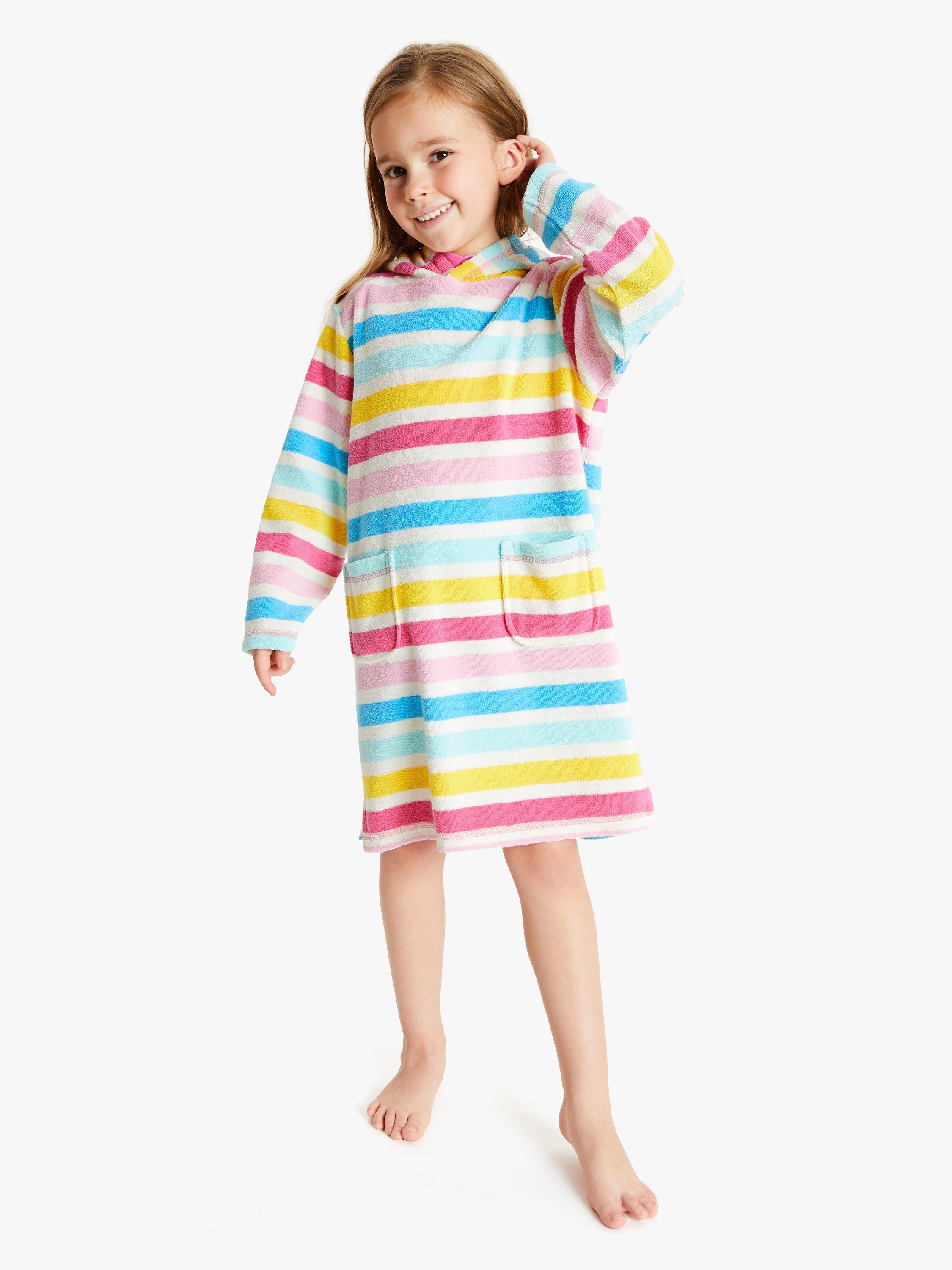 John Lewis Partners Girls Rainbow Towelling Dress Multi