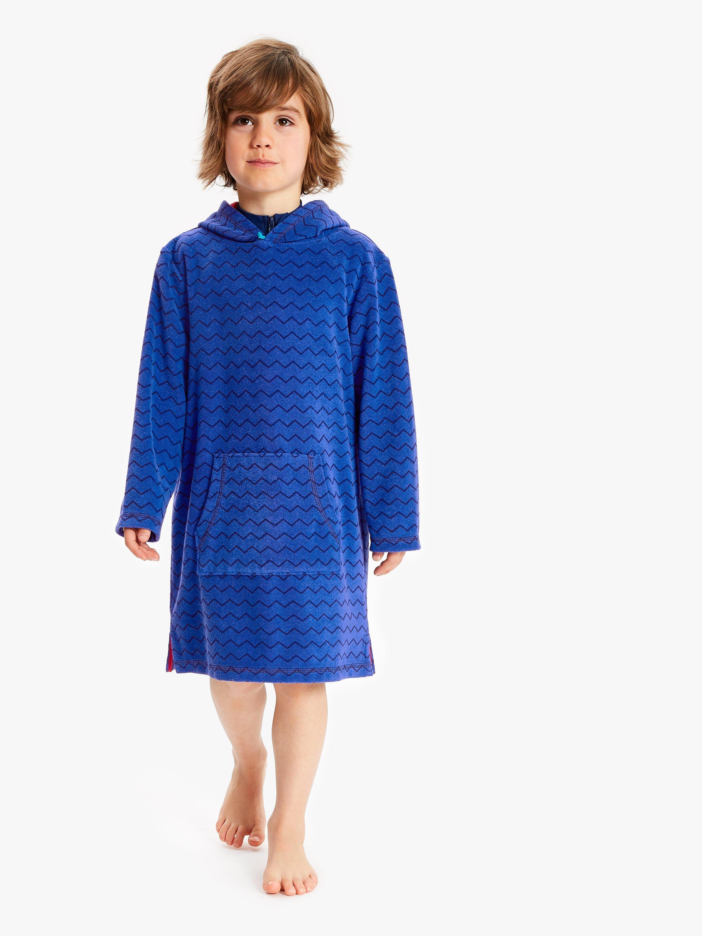 John Lewis & Partners Boys' Shark Towelling Poncho, Blue