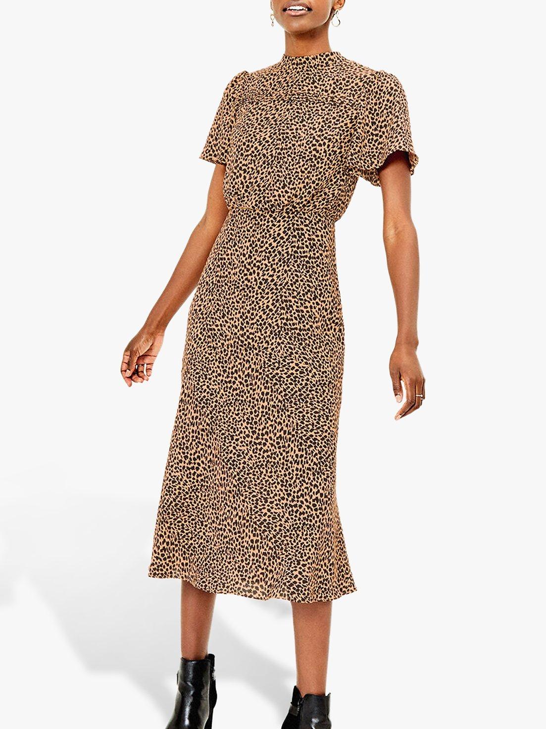 Oasis Leopard Print Midi Dress Multi