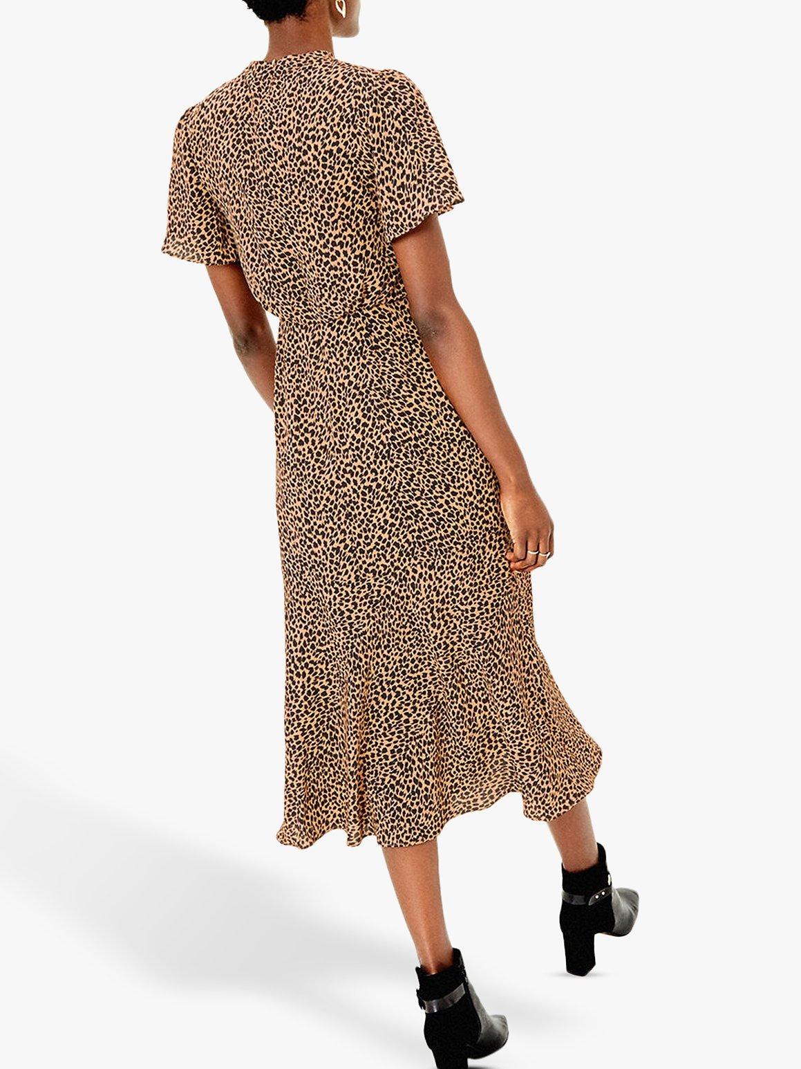 Oasis Leopard Print Midi Dress Multi