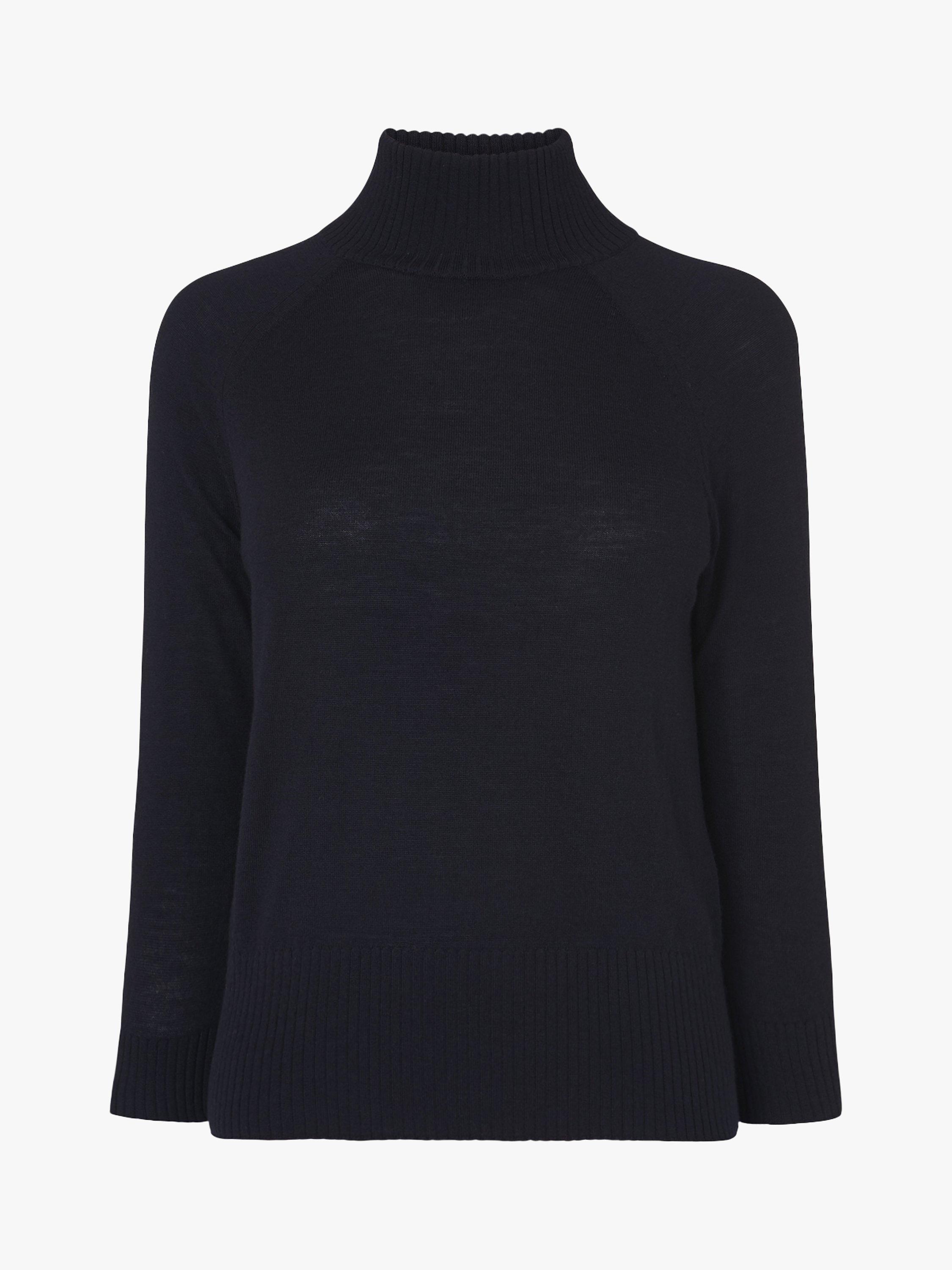 L.K.Bennett Brett Funnel Neck Wool Jumper, Black