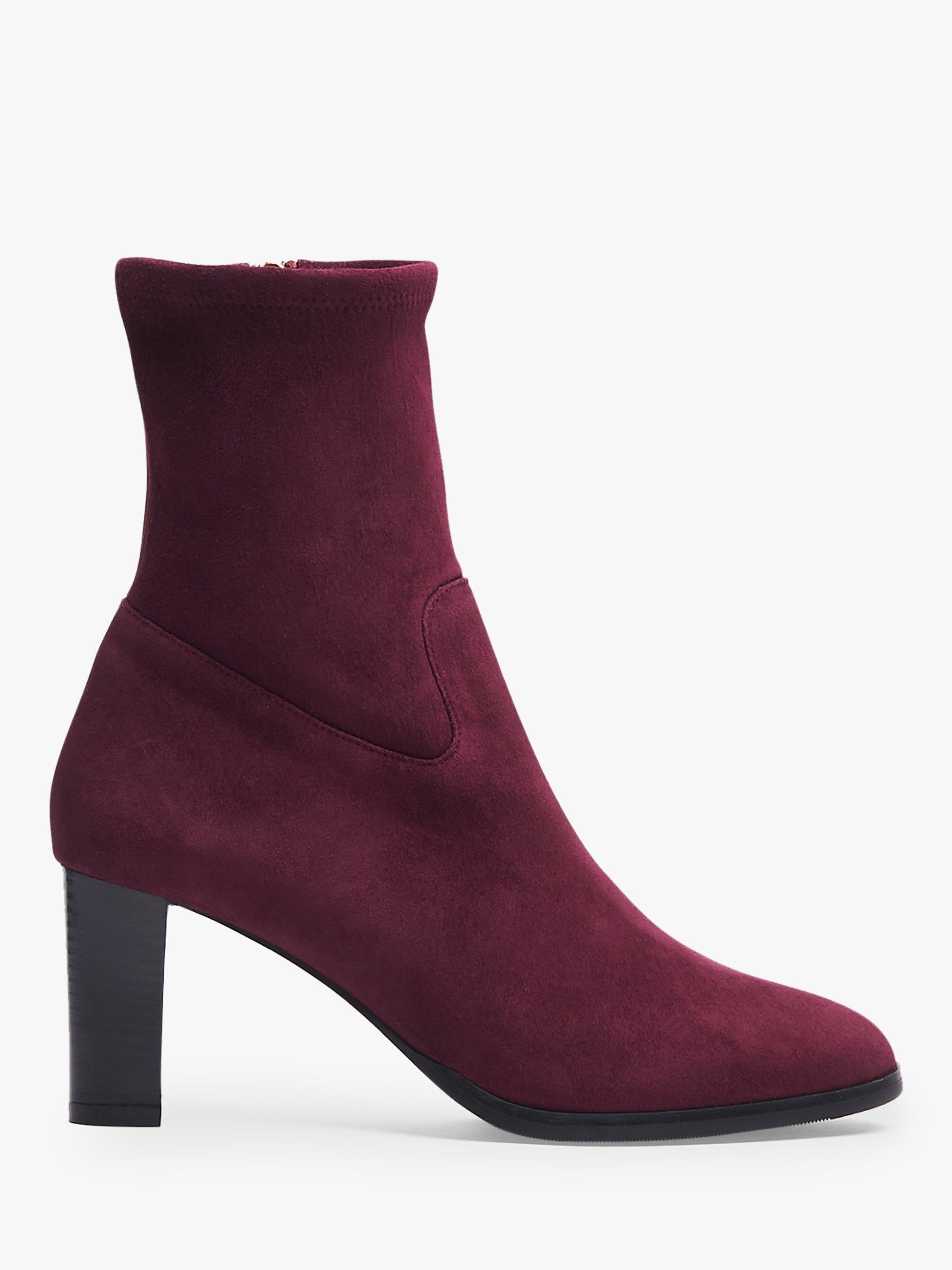 L.K. Bennett Kayla Sock Ankle Boots, Burgundy