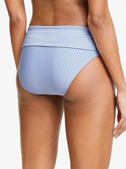 John Lewis St Tropez Fold Down Bikini Bottoms, Blue - view 2, Blue