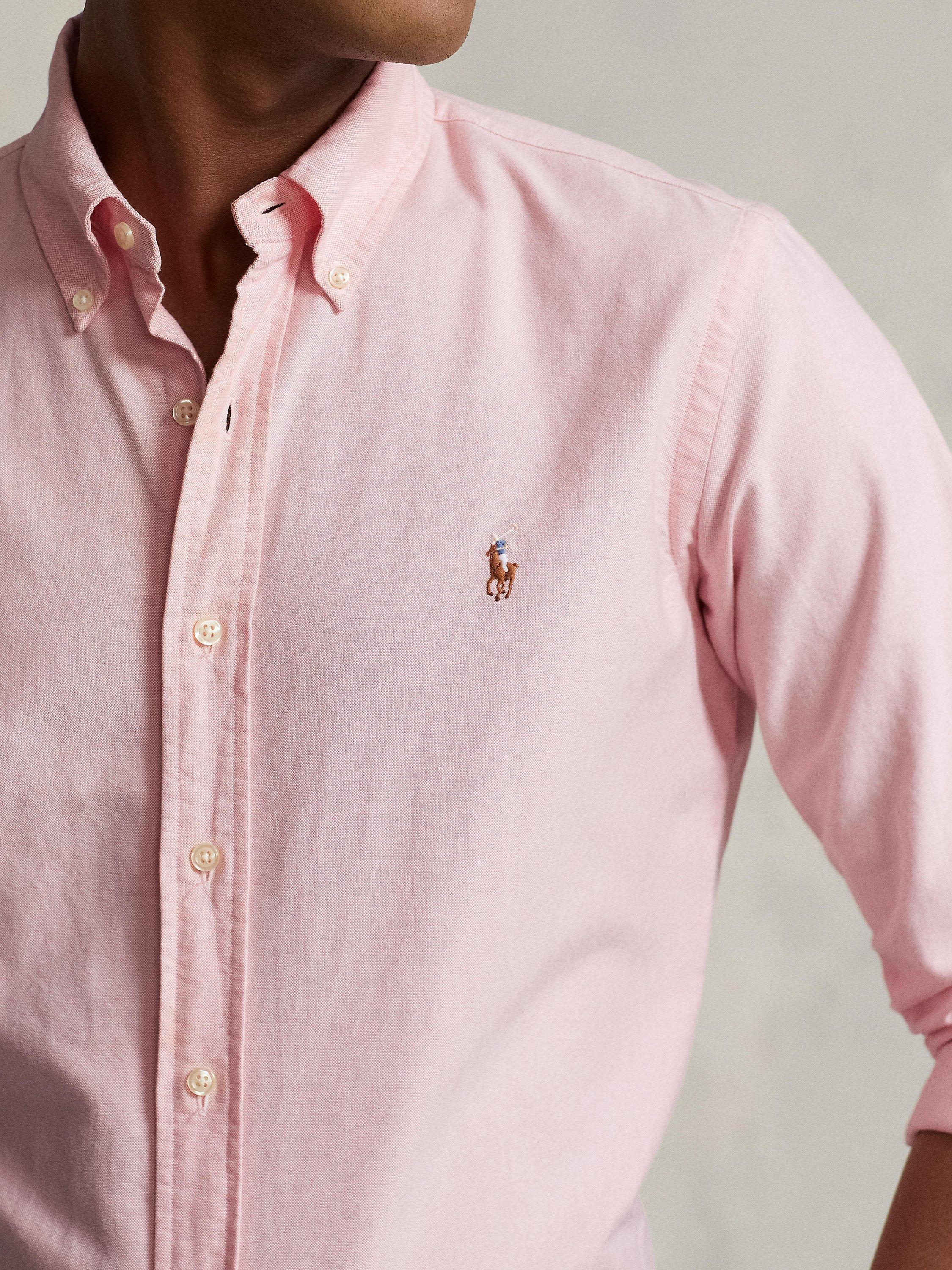 Product image 4 of 5, which shows Polo Ralph Lauren Slim Fit Oxford Shirt, Pink, S