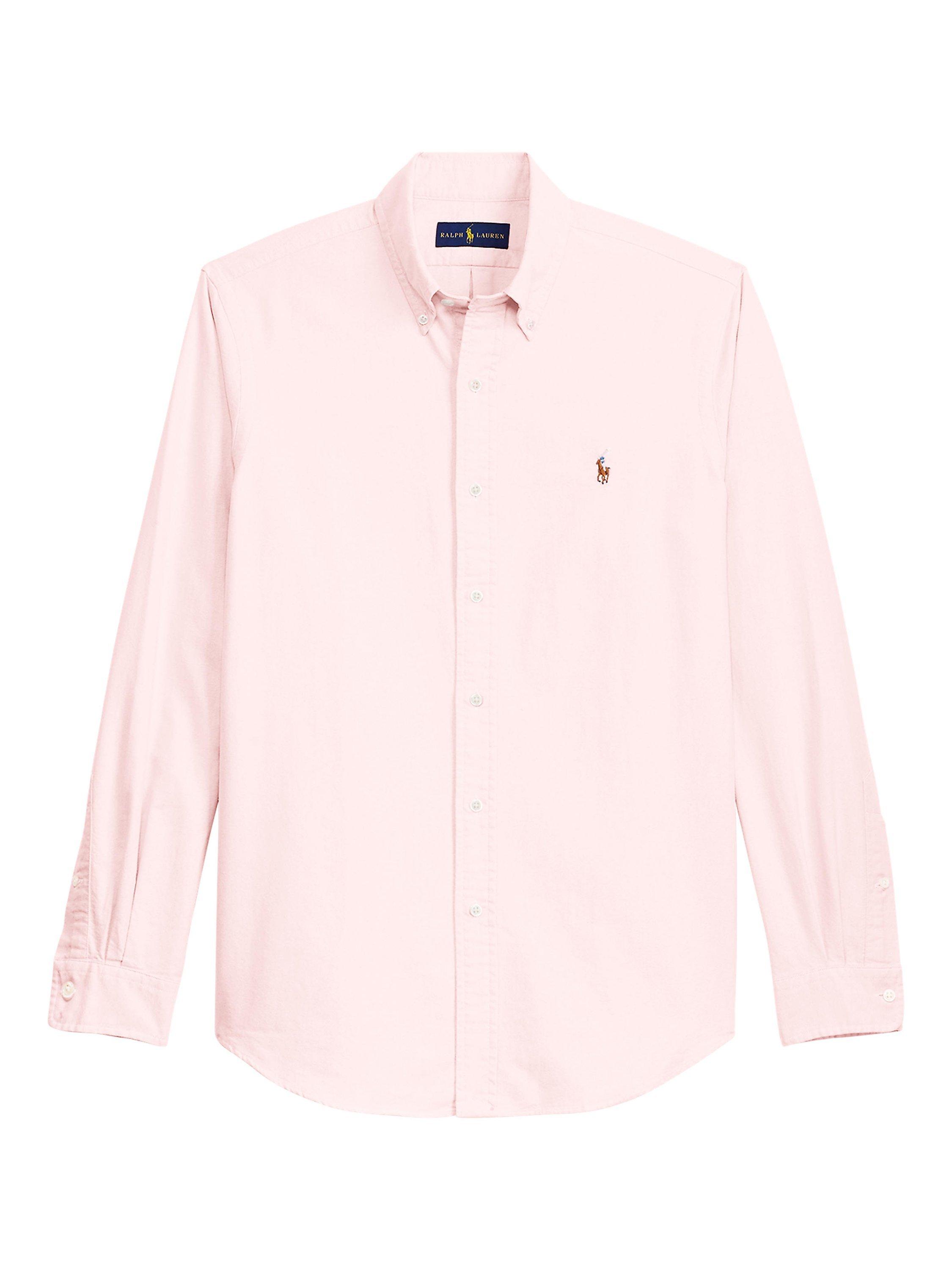 Pink slim fit ralph lauren shirt best sale