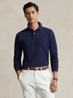 Polo Ralph Lauren Custom Slim Fit Long Sleeve Polo Shirt, Newport Navy