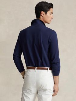Polo Ralph Lauren Custom Slim Fit Long Sleeve Polo Shirt - view 2, Newport Navy