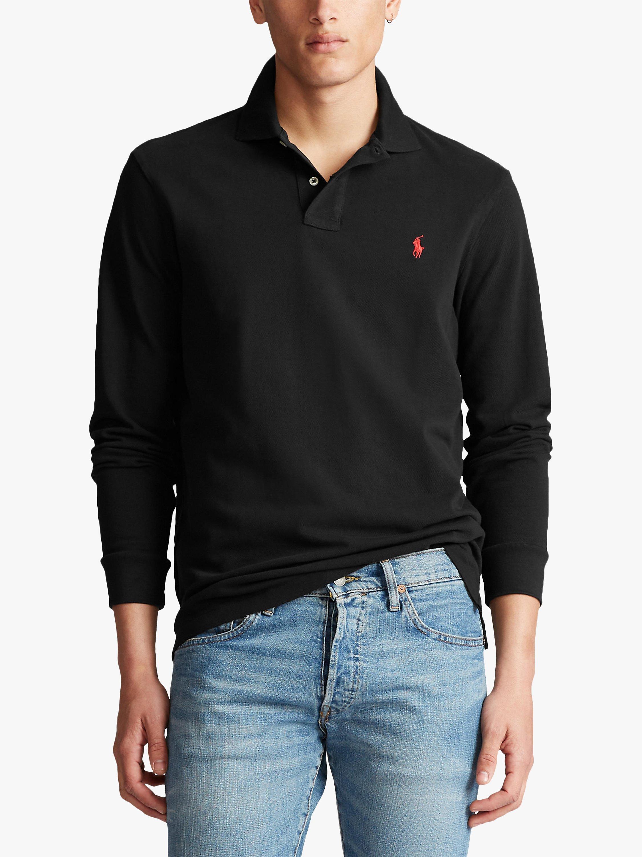 Black long sleeve ralph lauren fashion polo shirt