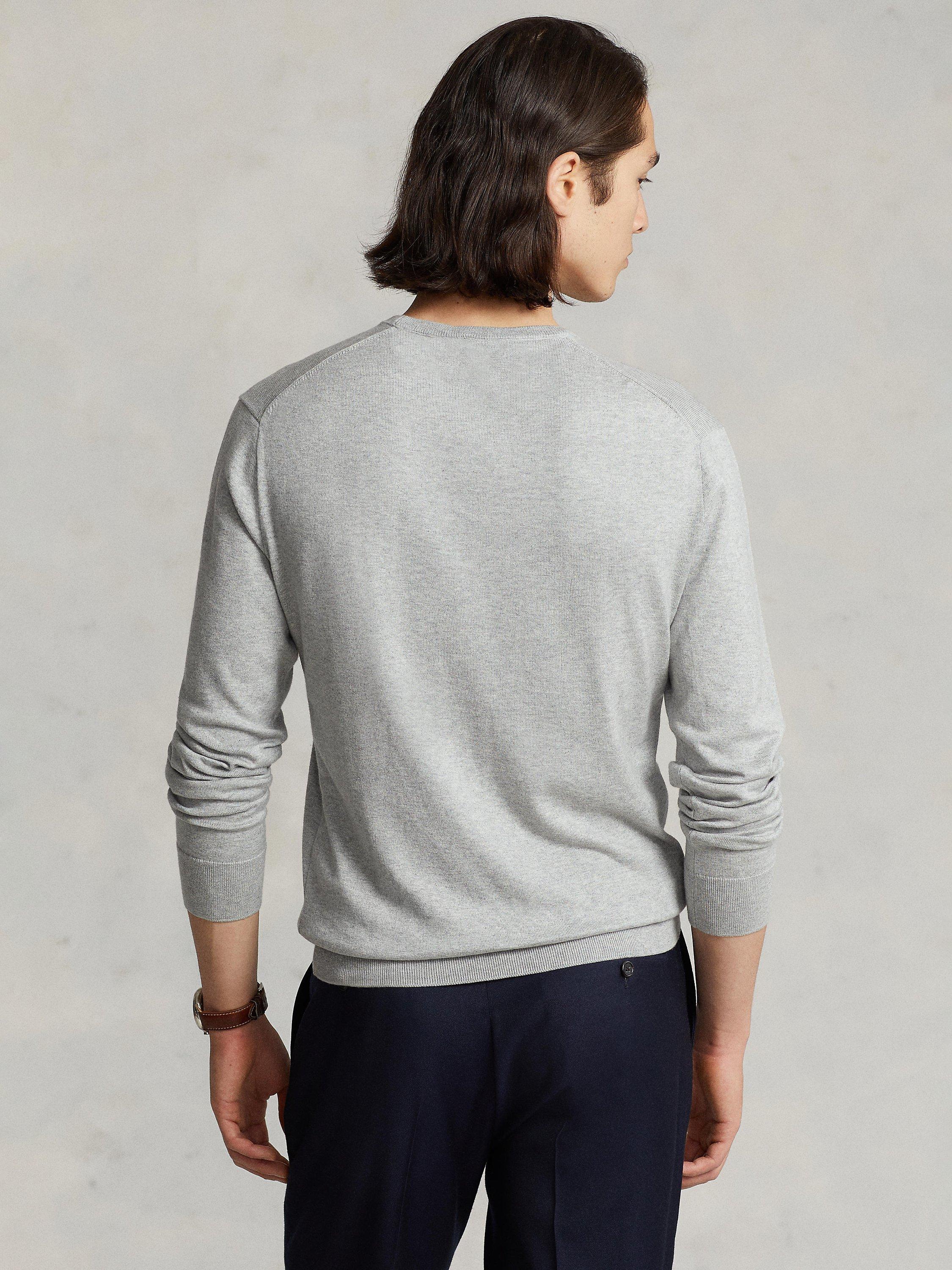 Product image 2 of 5, which shows Polo Ralph Lauren Slim Fit Pima Cotton Jumper, Andover Heather, S