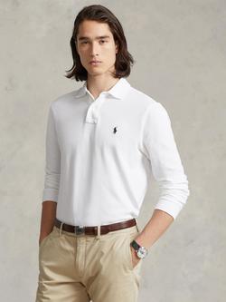 Polo Ralph Lauren Custom Slim Fit Long Sleeve Polo Shirt, White